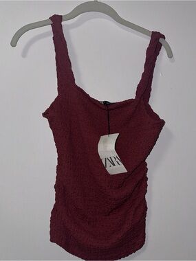 Zara stretch Going Out Tank Top Burnt Orange NWT